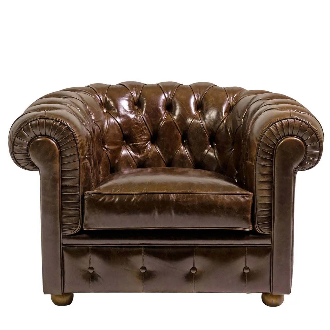 Mantellassi 1926 Armchairs<Chesterfield moss brown leather armchair