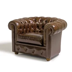 Mantellassi 1926 Armchairs<Chesterfield moss brown leather armchair