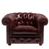 Mantellassi 1926 Armchairs<Chesterfield ruby red leather armchair
