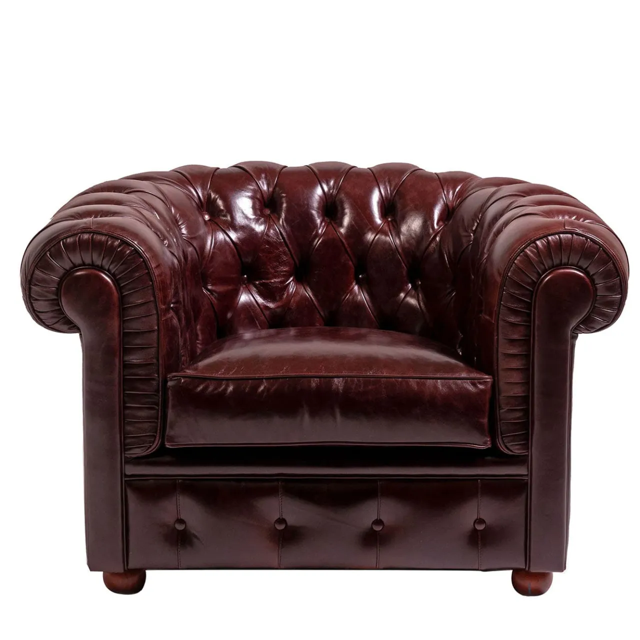 Mantellassi 1926 Armchairs<Chesterfield ruby red leather armchair