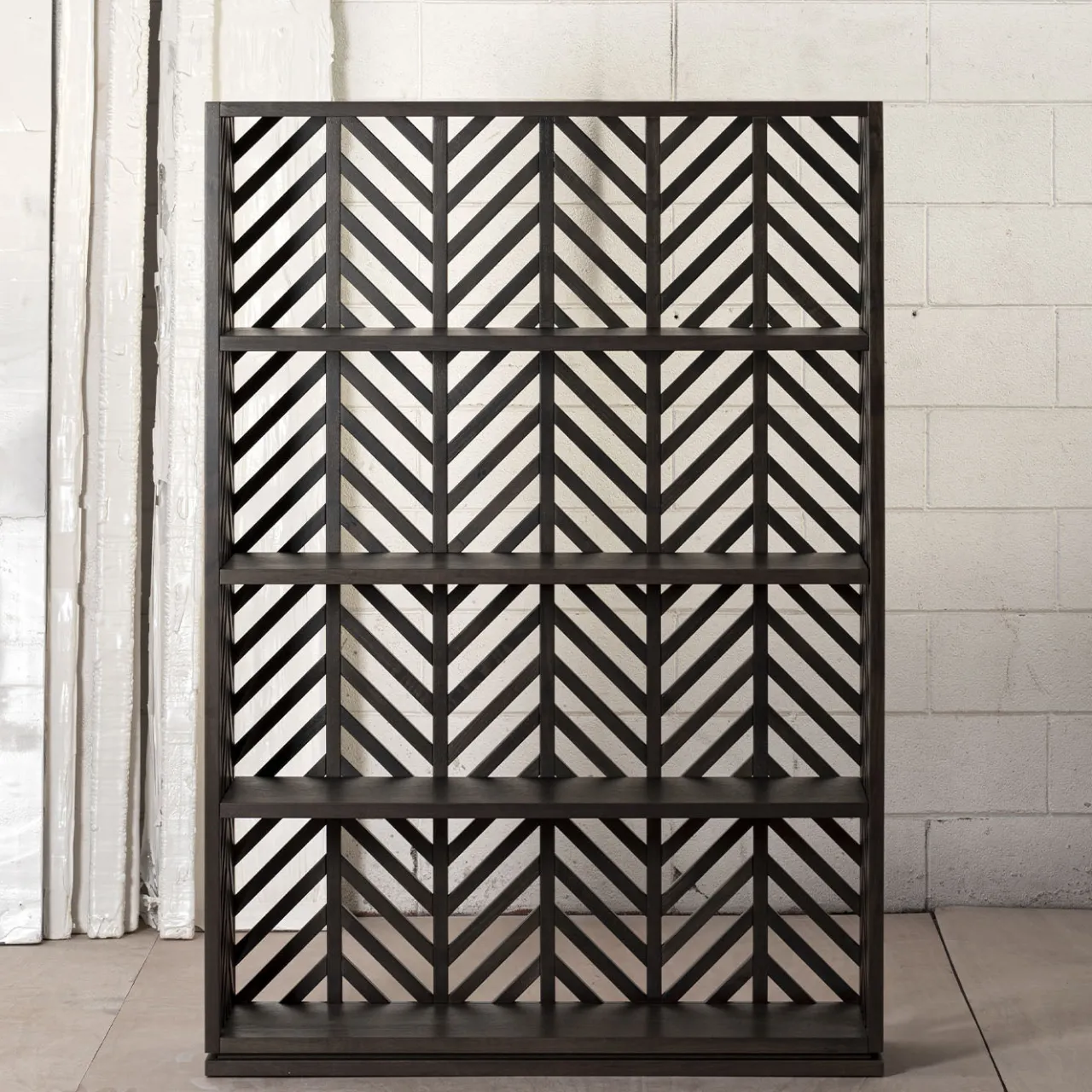 A&B Living Bookcases<Chevron Canaletto Walnut Wood Bookshelf