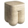 Etamorph Side Tables<Chunky Classic Roman Travertine Side Table