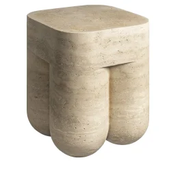 Etamorph Side Tables<Chunky Classic Roman Travertine Side Table