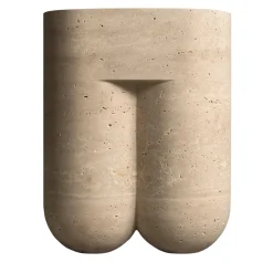 Etamorph Side Tables<Chunky Classic Roman Travertine Side Table
