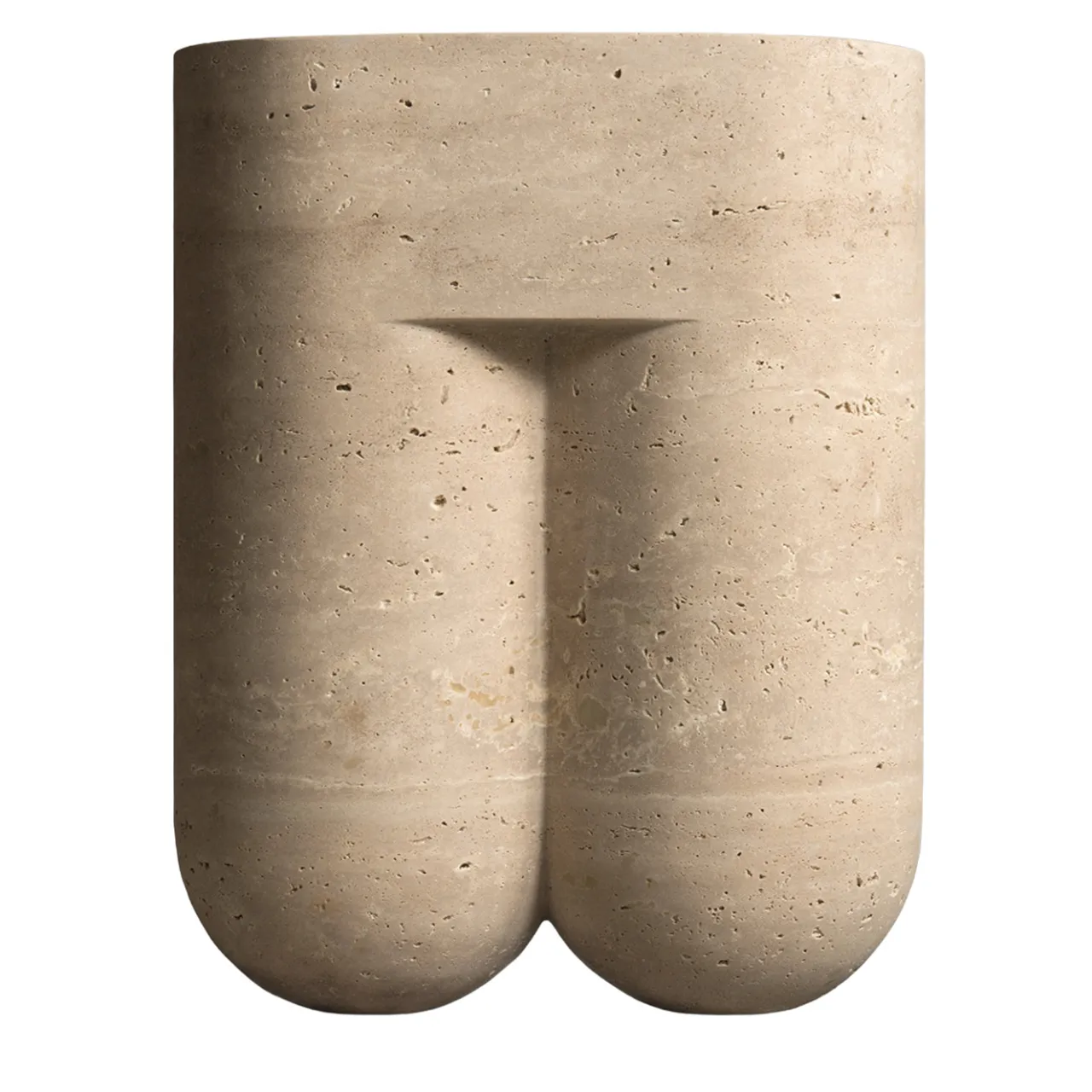 Etamorph Side Tables<Chunky Classic Roman Travertine Side Table