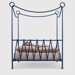 Lispi Beds<Cima Blue Iron Canopy Double Bed by Sovrappensiero Design Studio