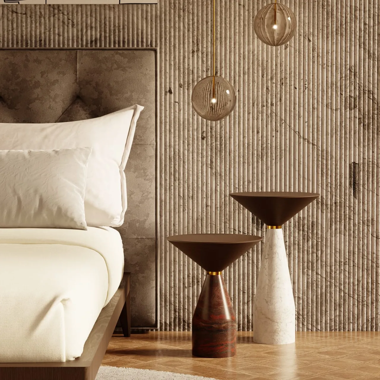 Morelato Side Tables<Cino Small White Marble Table