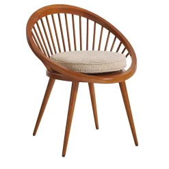 Morello Gianpaolo Chairs<Circle Sun Cherry Wooden Chair With Cushion