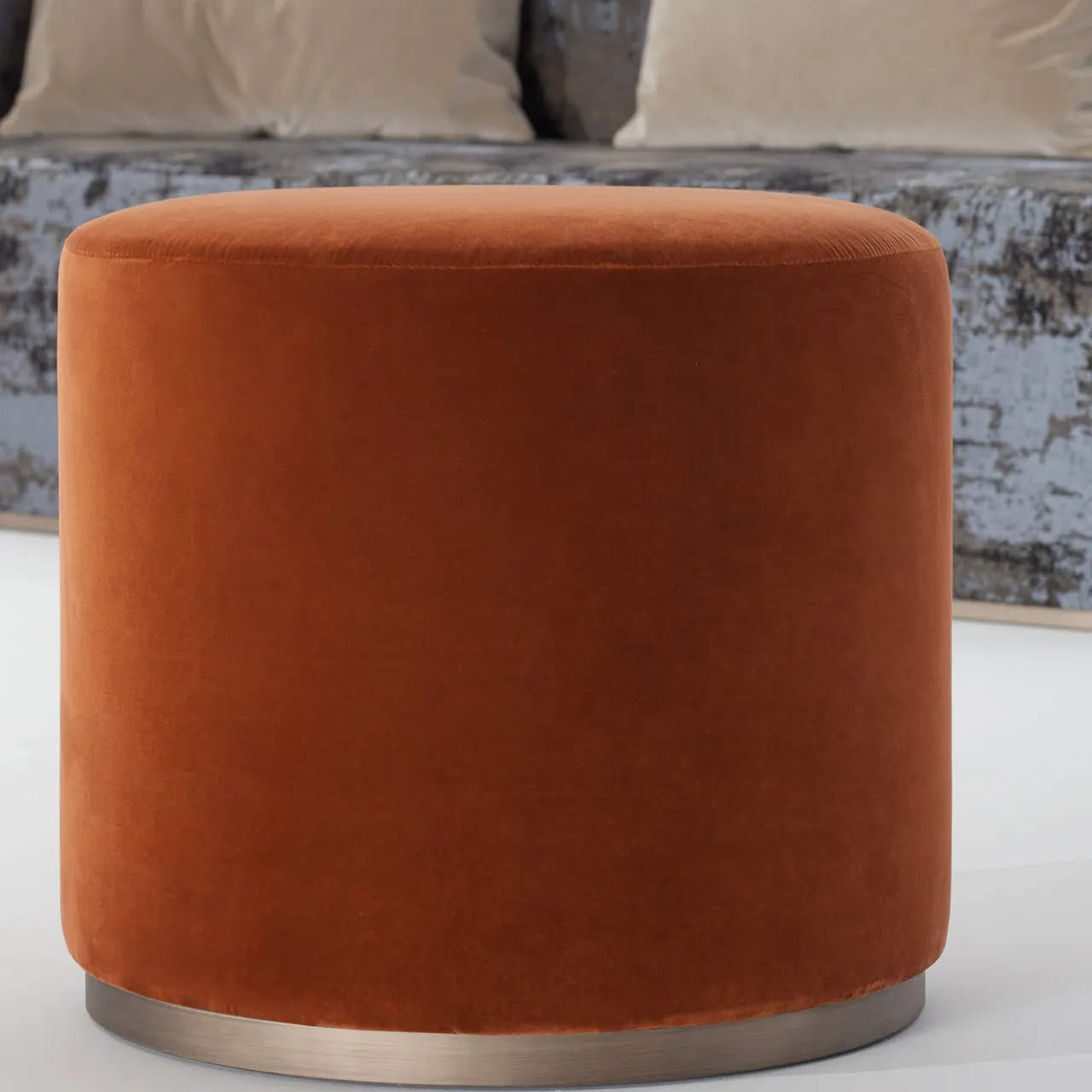 UNO Contract Ottomans & Poufs<Ciro Tondo Red Pouf by Ciarmoli Queda Studio