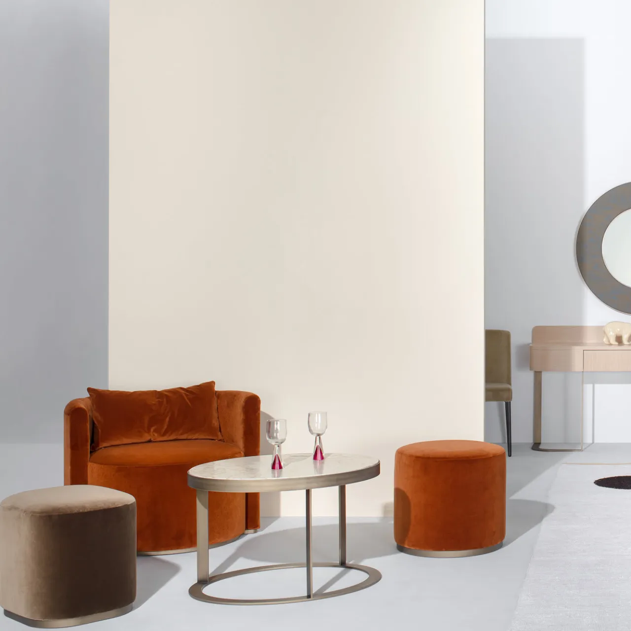 UNO Contract Ottomans & Poufs<Ciro Tondo Red Pouf by Ciarmoli Queda Studio