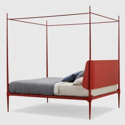 Lispi Beds<Clamp Red Iron Canopy Double Bed by Francesco Forcellini