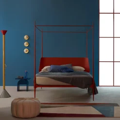 Lispi Beds<Clamp Red Iron Canopy Double Bed by Francesco Forcellini