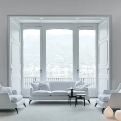 Vibieffe Sofas<Class White Feather-Padded Textile Sofa