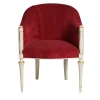 Salda Armchairs<Classic-Style White & Burgundy Armchair