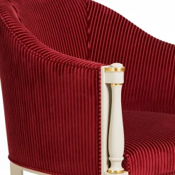 Salda Armchairs<Classic-Style White & Burgundy Armchair