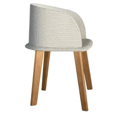 Talenti Outdoor Chairs & Stools<Cleo Beige Accoya Wood Tub Chair by Marco Acerbis