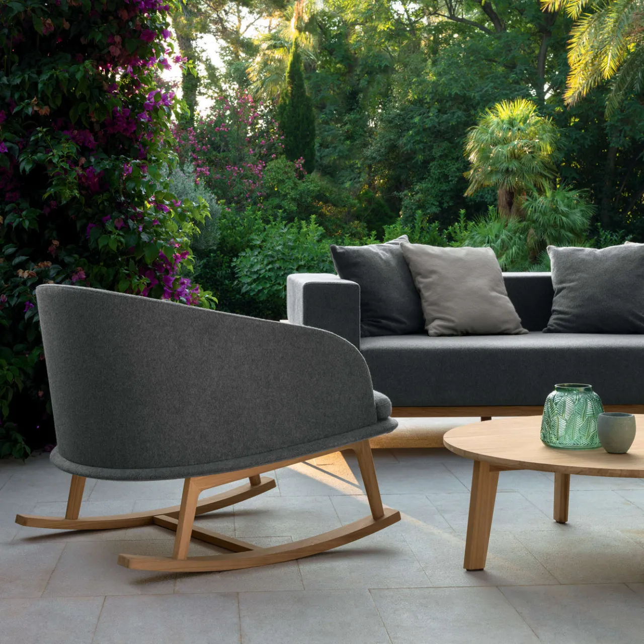 Talenti Outdoor Sofas & Benches<Cleo Gray Teak Wood 3-Seat Sofa