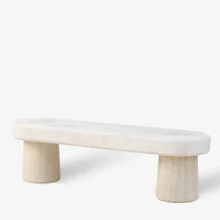 Veltha Outdoor Stone Design Outdoor Sofas & Benches<Clio Travertine Stone Bench