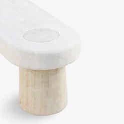 Veltha Outdoor Stone Design Outdoor Sofas & Benches<Clio Travertine Stone Bench