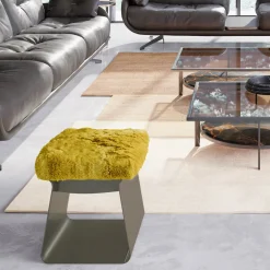 Borzalino Stools<Clio Yellow with Metal Base Stool