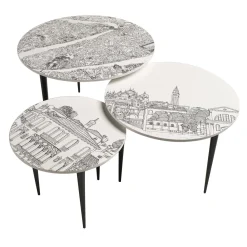 Extroverso Nesting Tables<Close Up Venezia Set of Three Nesting Tables