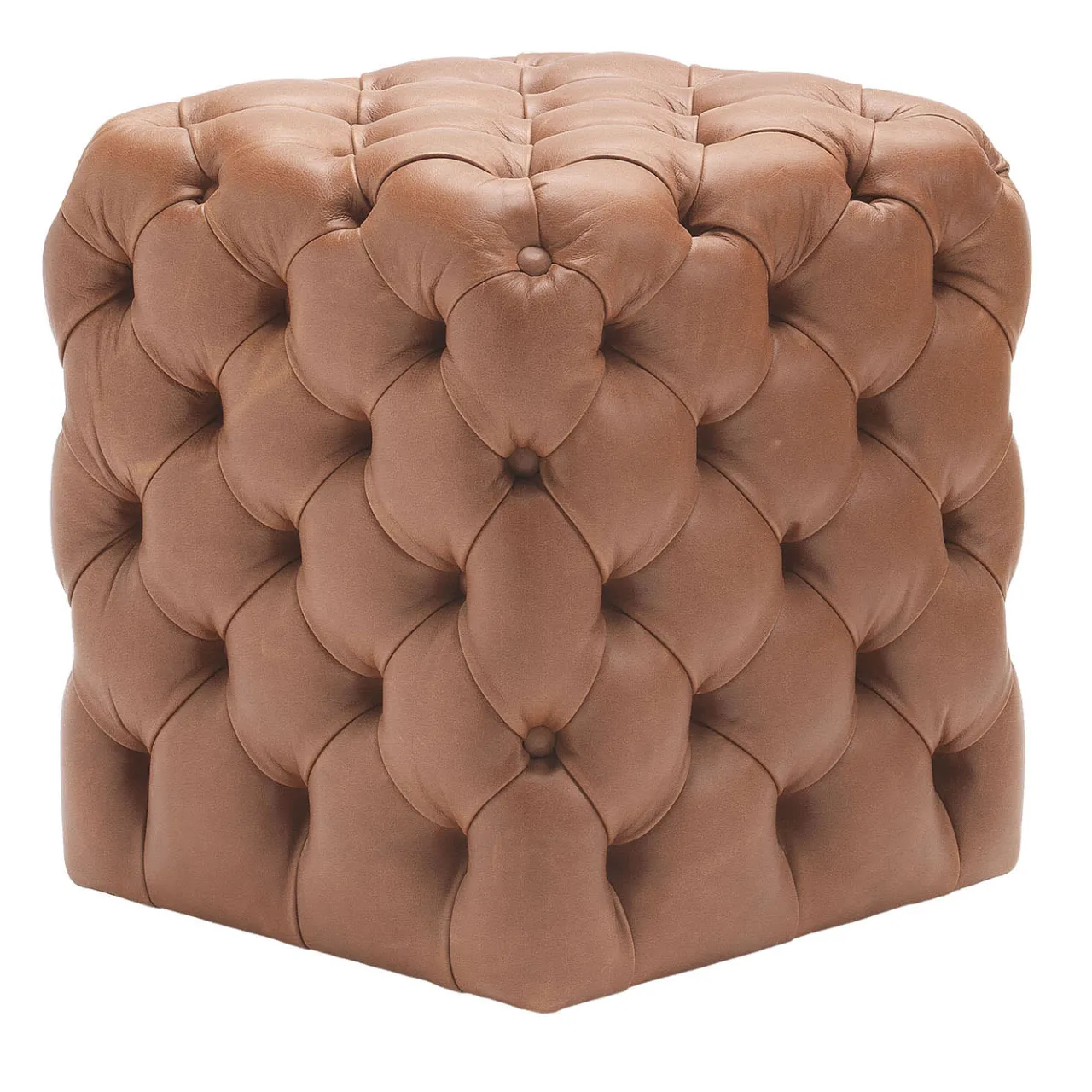 Pacini & Cappellini Ottomans & Poufs<Cloud Capitonné Leather Pouf