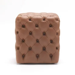 Pacini & Cappellini Ottomans & Poufs<Cloud Capitonné Leather Pouf