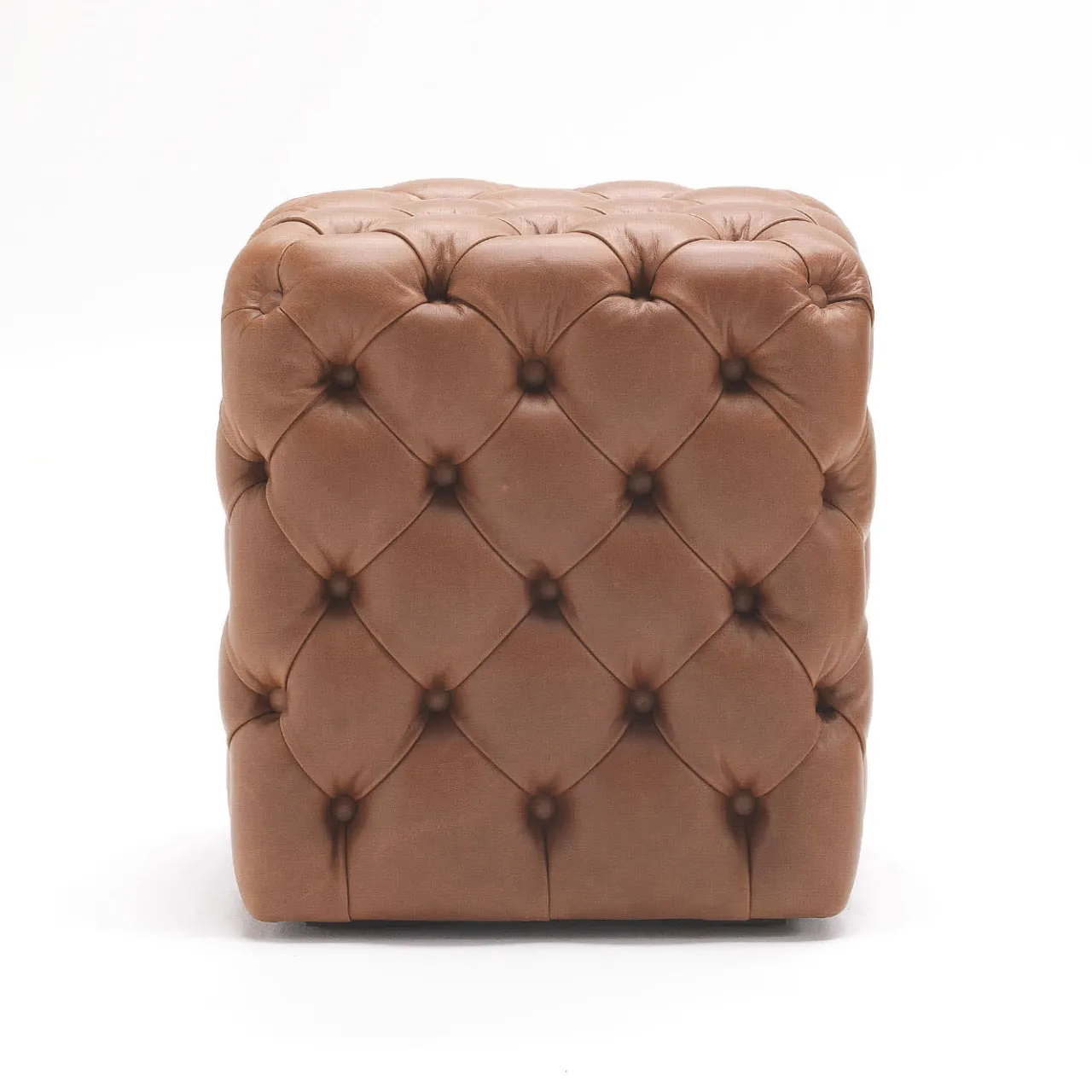 Pacini & Cappellini Ottomans & Poufs<Cloud Capitonné Leather Pouf