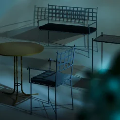Dante Negro Outdoor Sofas & Benches<Club Slate-Blue Wrought Iron Bench