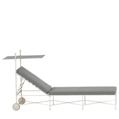 Dante Negro Outdoor Chaises & Daybeds<Club Wheeled White Wrought Iron Daybed