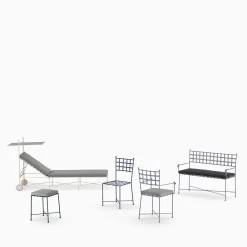 Dante Negro Outdoor Chaises & Daybeds<Club Wheeled White Wrought Iron Daybed