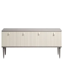 CPRN Homood Sideboards Buffets<Cocoon Beige Wood Sideboard Brass Accents