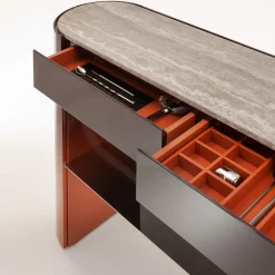 Laura Meroni Consoles<Collectionist Console With Top in Gray Travertine Marble