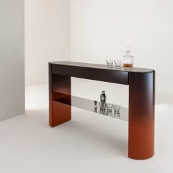 Laura Meroni Consoles<Collectionist Console With Top in Gray Travertine Marble
