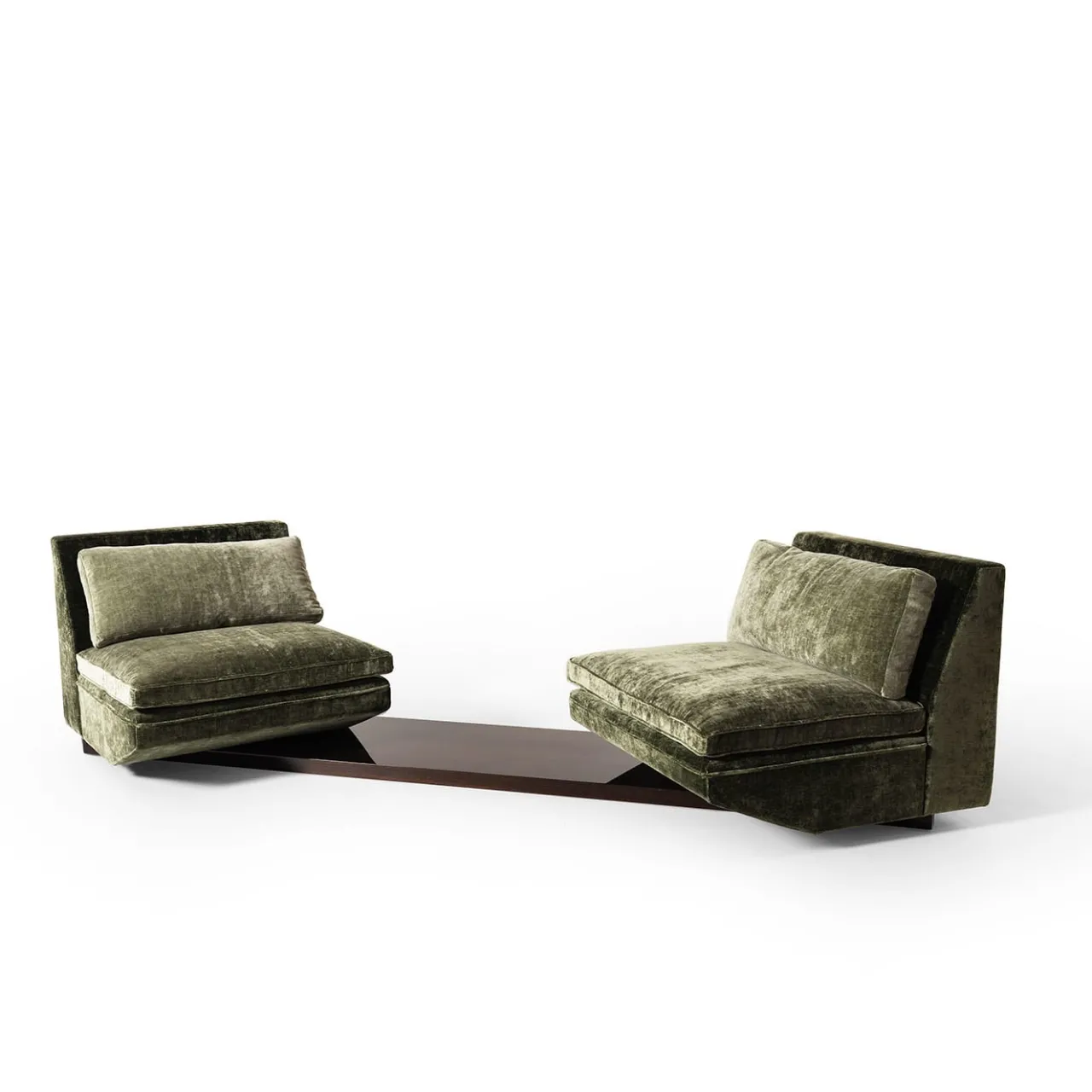Fratelli Boffi Sofas<Colloquio Swivel Green Velvet 2-Seater Sofa by Storagemilano