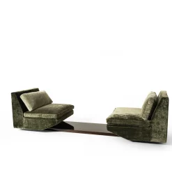 Fratelli Boffi Sofas<Colloquio Swivel Green Velvet 2-Seater Sofa by Storagemilano