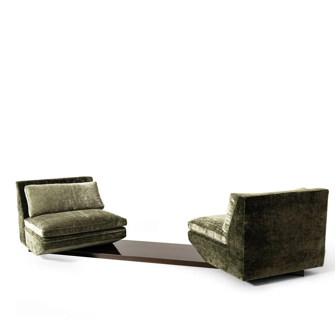 Fratelli Boffi Sofas<Colloquio Swivel Green Velvet 2-Seater Sofa by Storagemilano