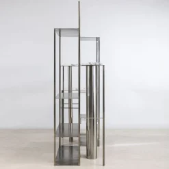 Nobe Italia Bookcases<Colonna Gold Metal with Marble Shelves Bookcase