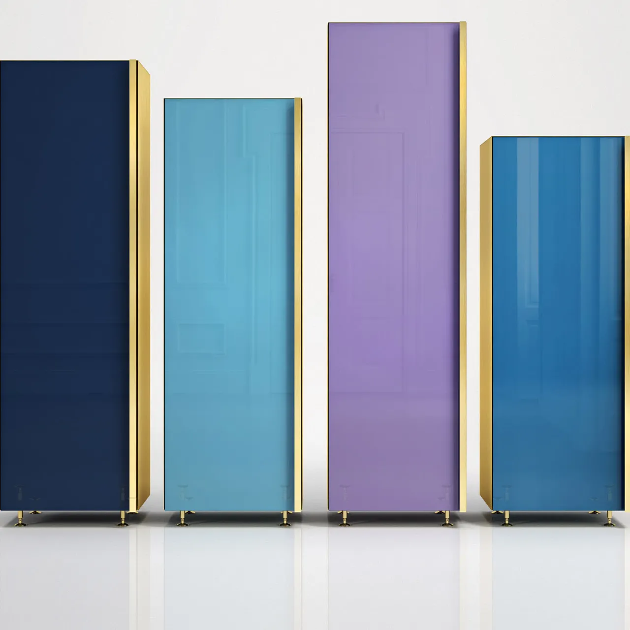 Filippo Carandini Cabinets<Column 01 Set of 4 Blue Cupboards