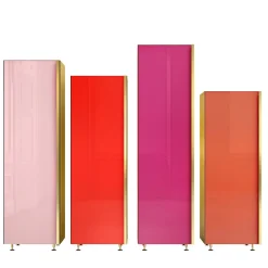 Filippo Carandini Cabinets<Column 01 Set of 4 Red Cupboards