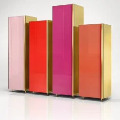 Filippo Carandini Cabinets<Column 01 Set of 4 Red Cupboards