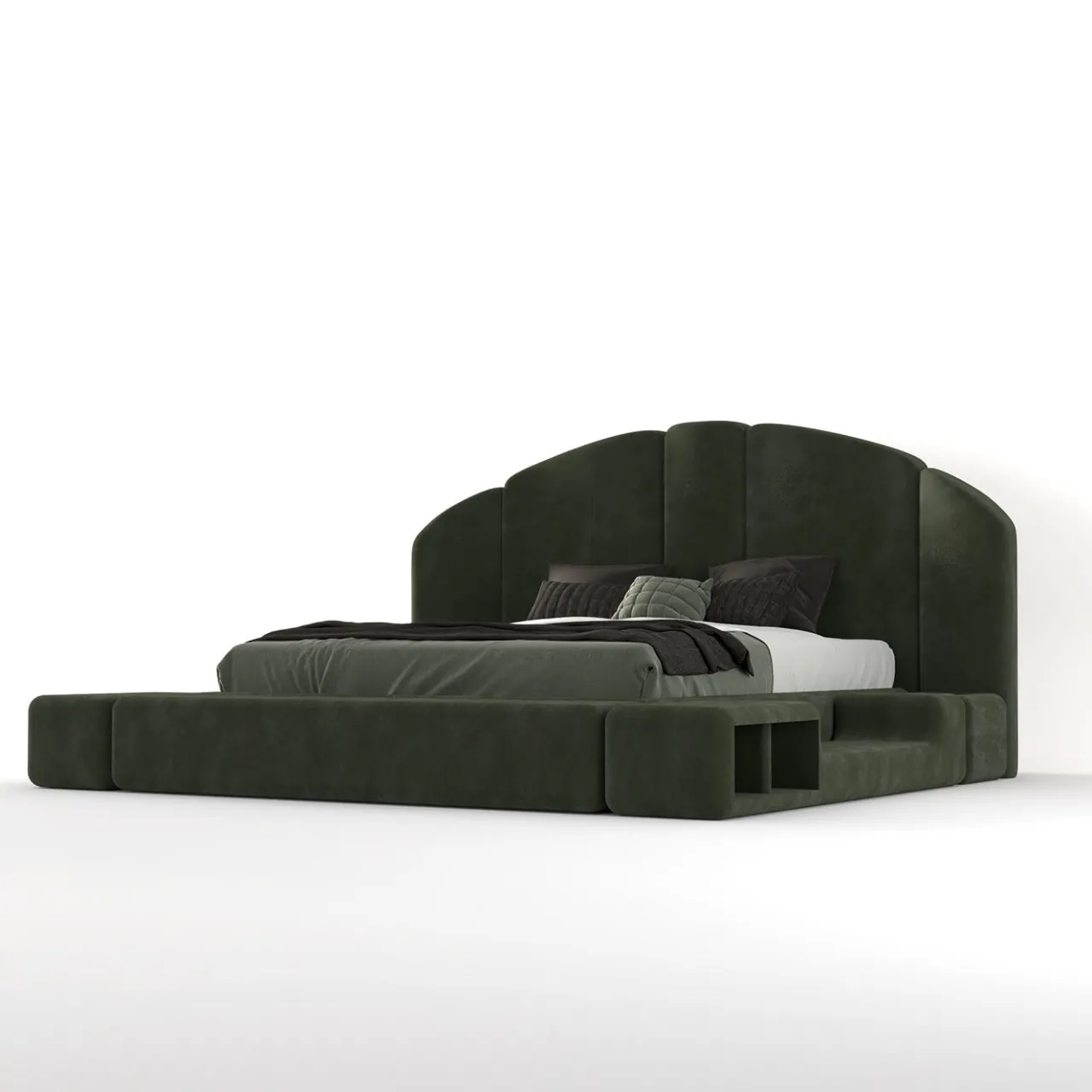 Encore Italia Beds<Concept 01 Modular Upholstered Green Bed