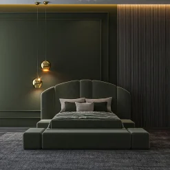 Encore Italia Beds<Concept 01 Modular Upholstered Green Bed