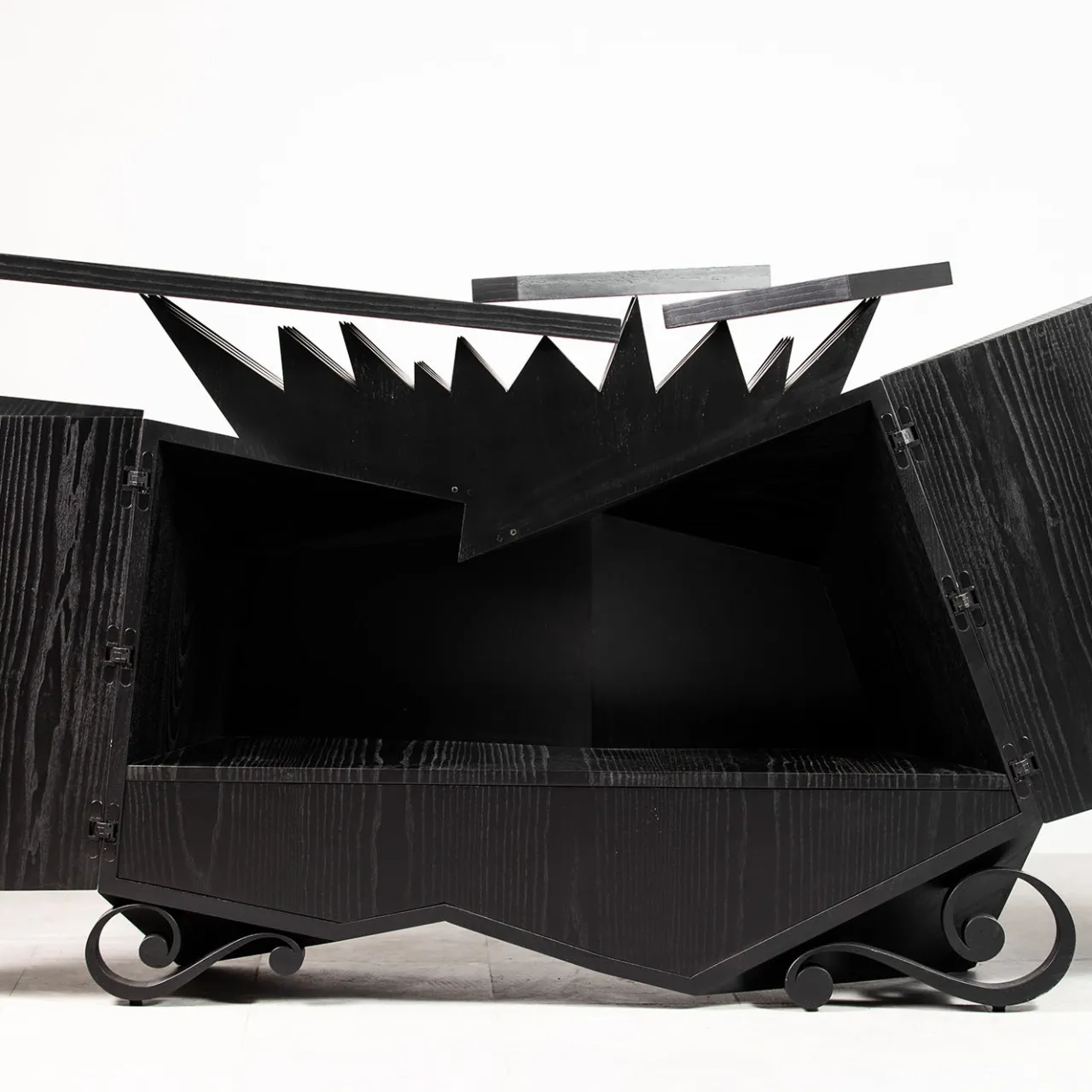 Paolo Pallucco Sideboards Buffets<Conforme Al Plastico Black Lacquered Oak Sideboard