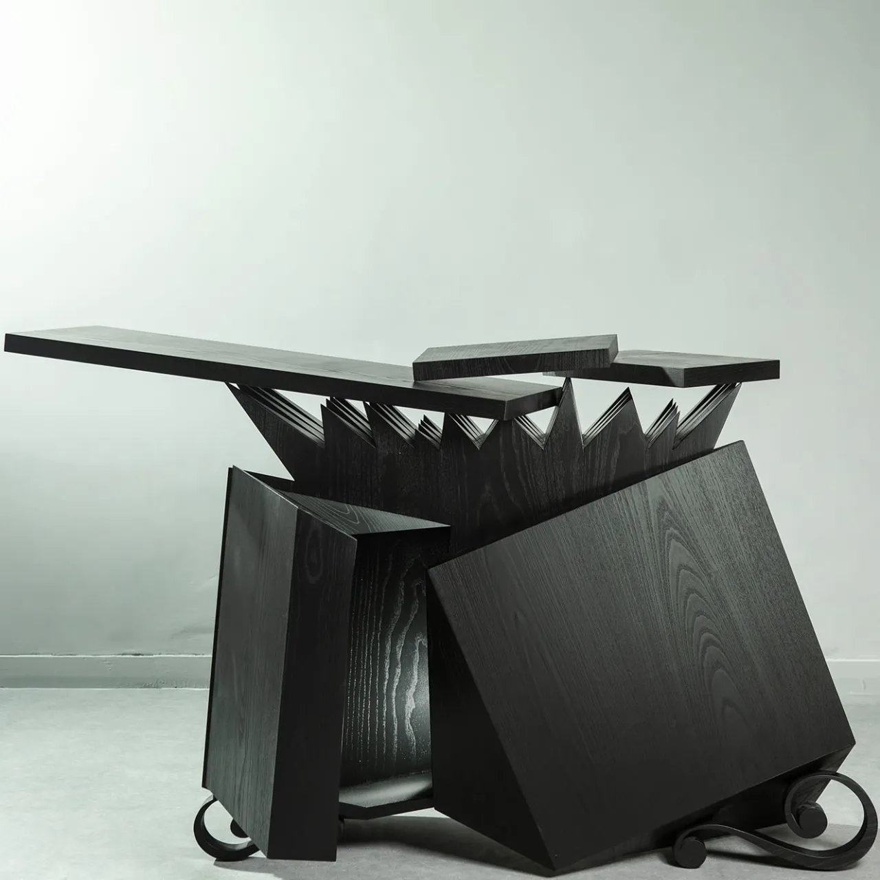 Paolo Pallucco Sideboards Buffets<Conforme Al Plastico Black Lacquered Oak Sideboard