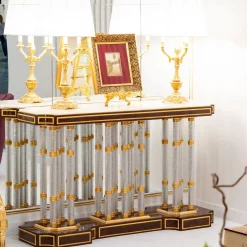 CG Capelletti Consoles<CONSOLE TABLE 18 LEGS IN BRONZE AND CRYSTAL