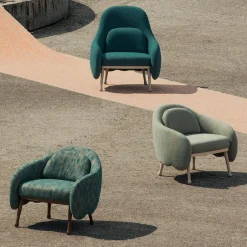 Billiani 1911 Armchairs<Corolla 271 Teal Armchair by Cristina Celestino
