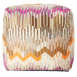 Missoni Home Collection Other Outdoor Furniture<Costiera Cube Orange & Pink Tones Outdoor Soft Pouf
