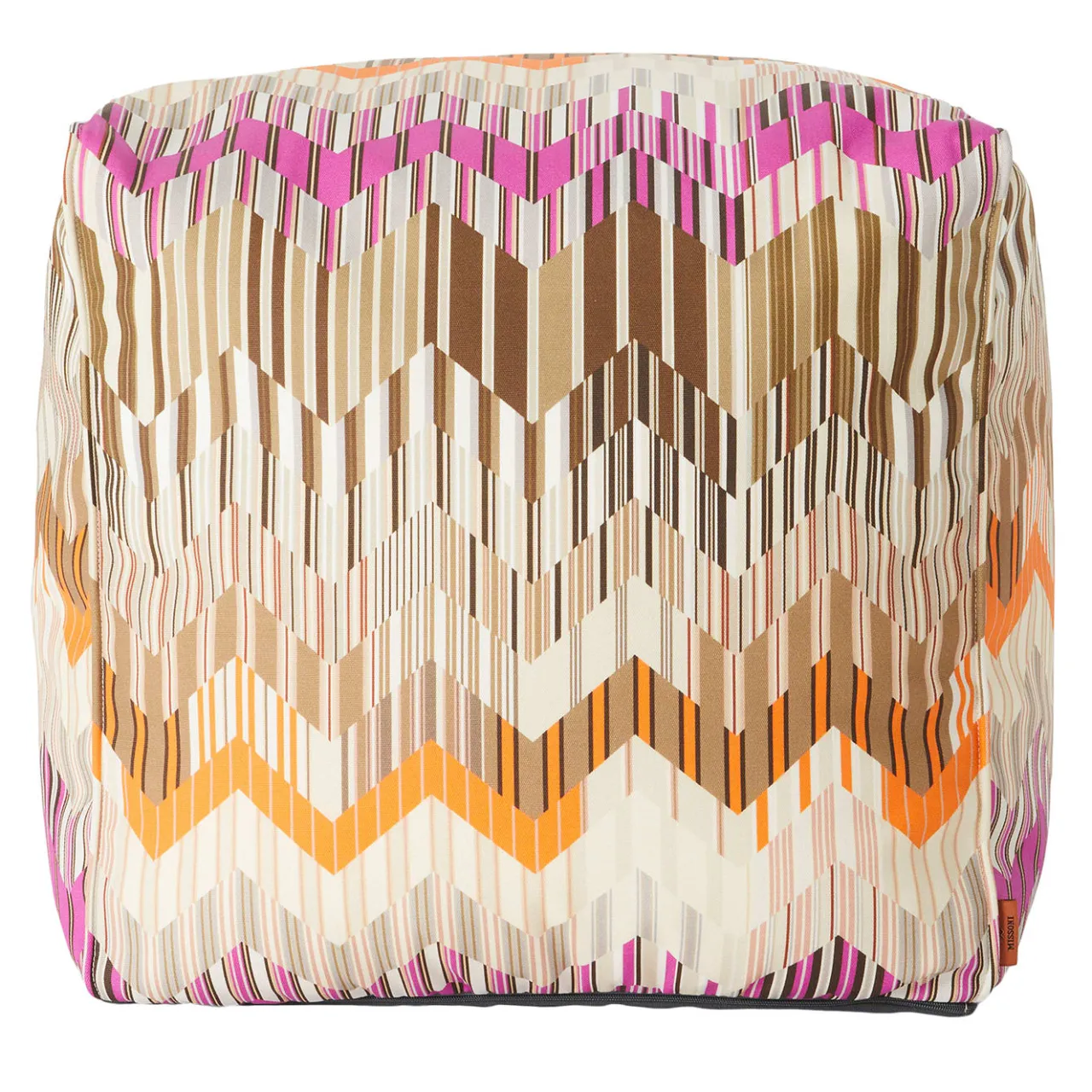 Missoni Home Collection Other Outdoor Furniture<Costiera Cube Orange & Pink Tones Outdoor Soft Pouf