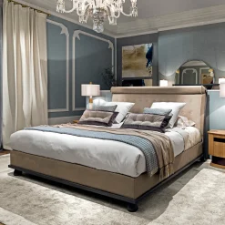Provasi Beds<Cotton Velvet and Nabuk Beige Bed
